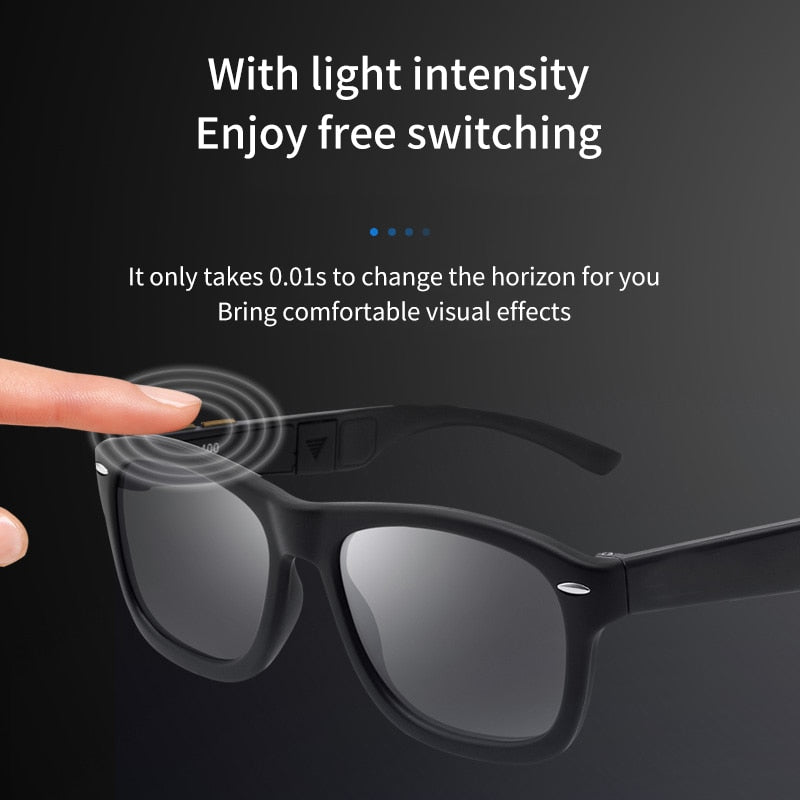 Zilead 7-level Adjustable Tint Changing Sunglasses Polarized Smart Glasses