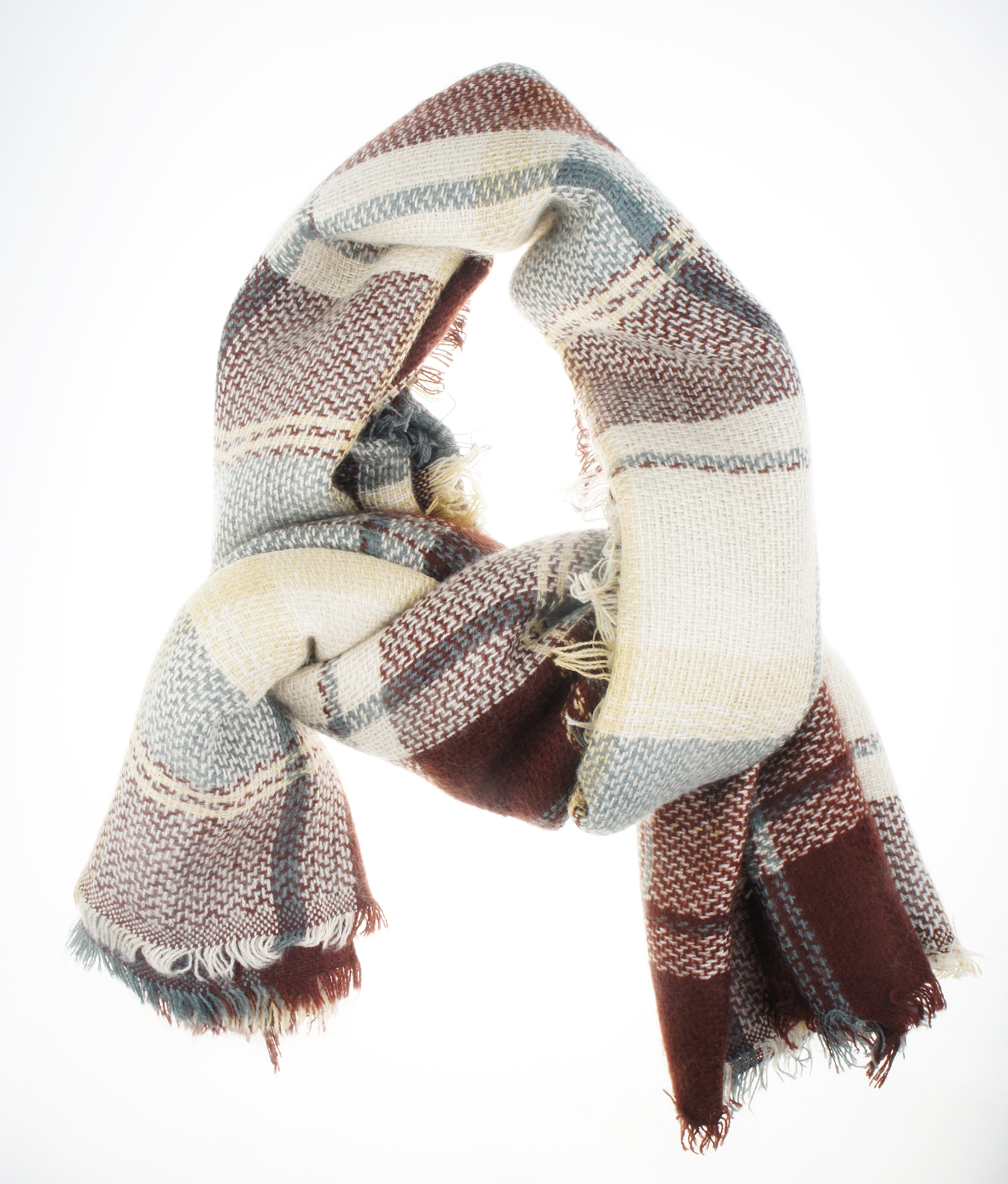 Women's Plaid Blanket Winter Scarf Warm Wrap Oversized Shawl Cape