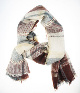 Women's Plaid Blanket Winter Scarf Warm Wrap Oversized Shawl Cape