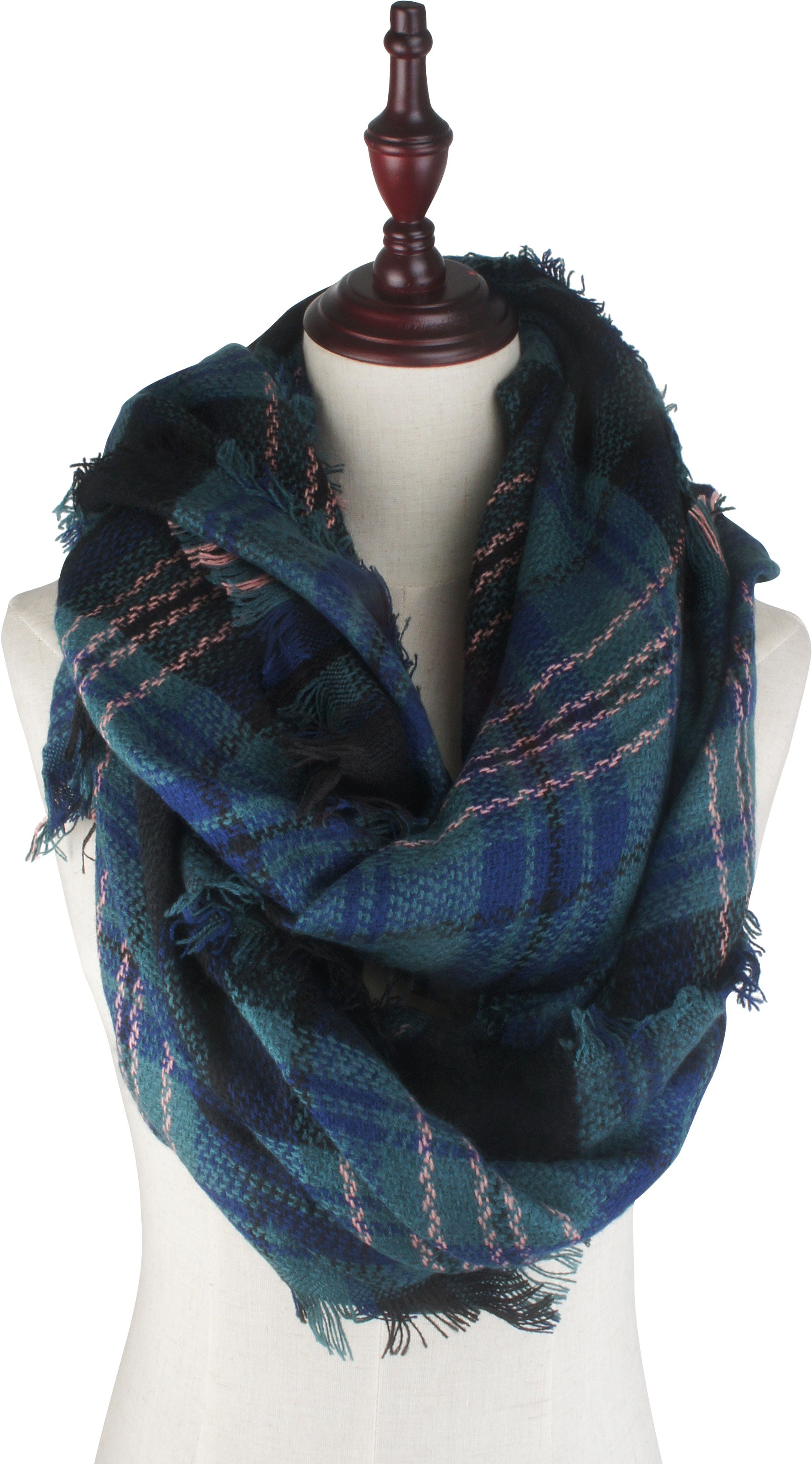 Women's Plaid Blanket Winter Scarf Warm Wrap Oversized Shawl Cape