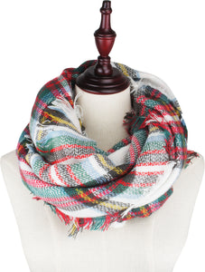 Women's Plaid Blanket Winter Scarf Warm Wrap Oversized Shawl Cape