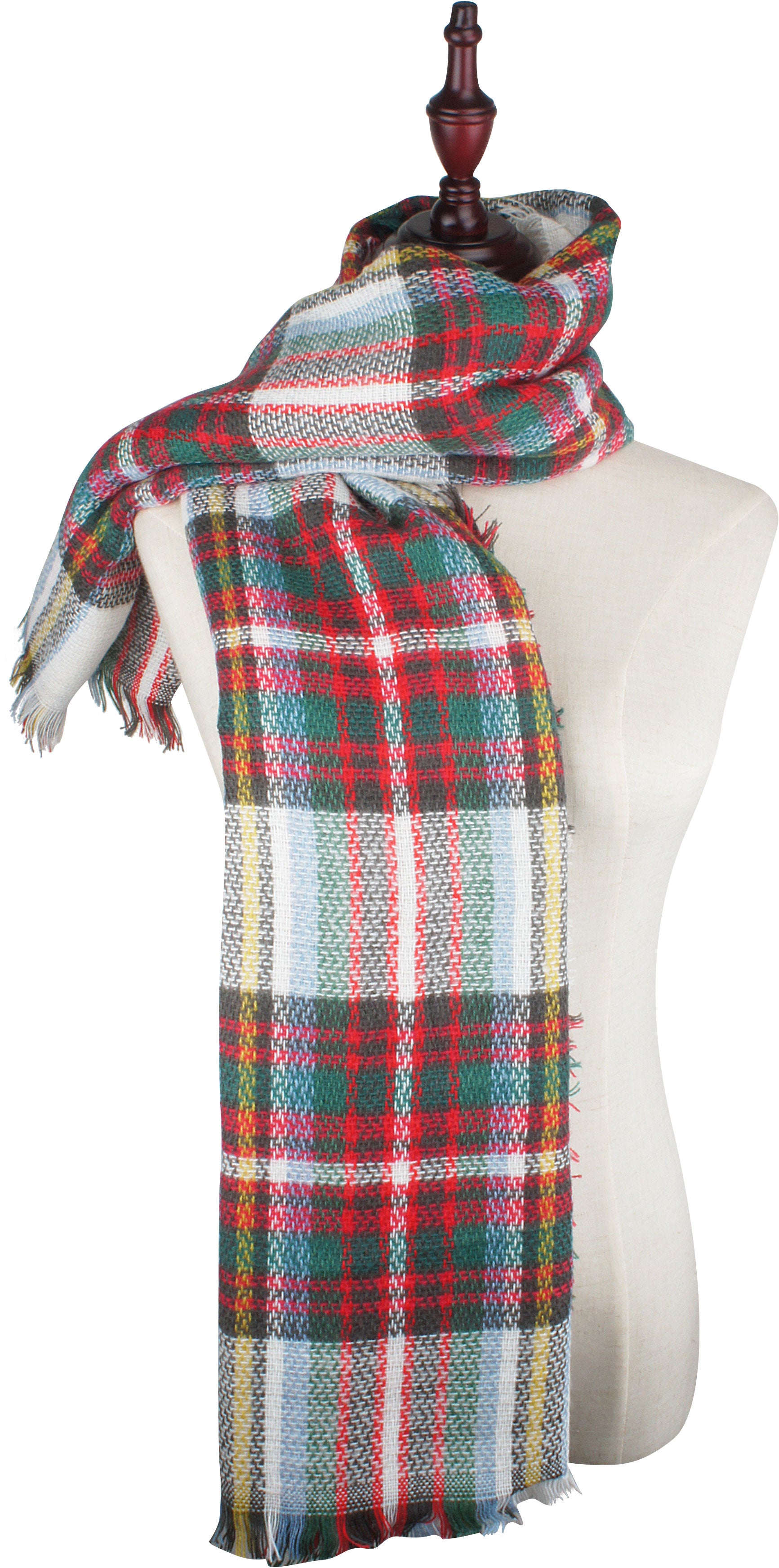 Women's Plaid Blanket Winter Scarf Warm Wrap Oversized Shawl Cape