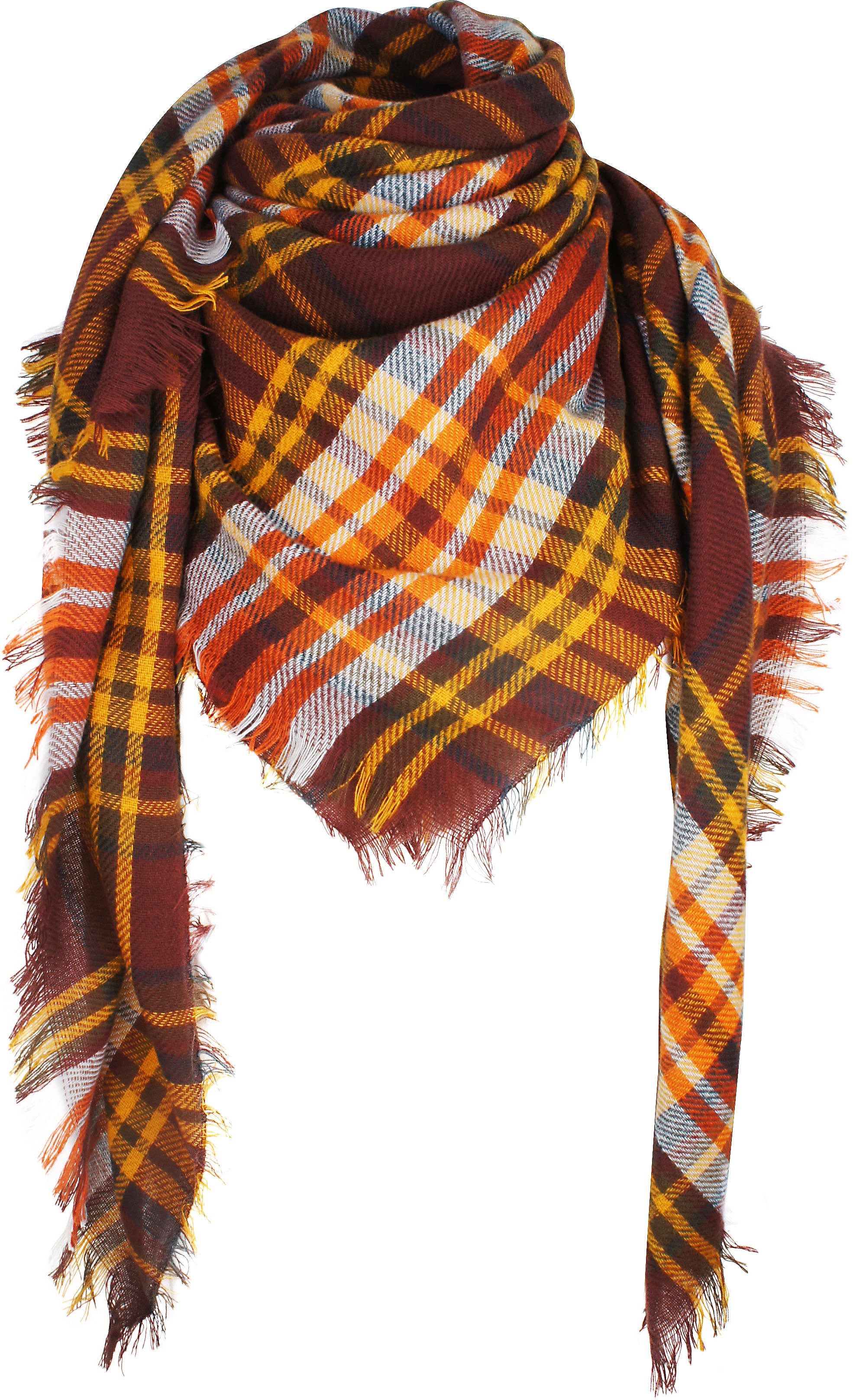Women's Plaid Blanket Winter Scarf Warm Wrap Oversized Shawl Cape