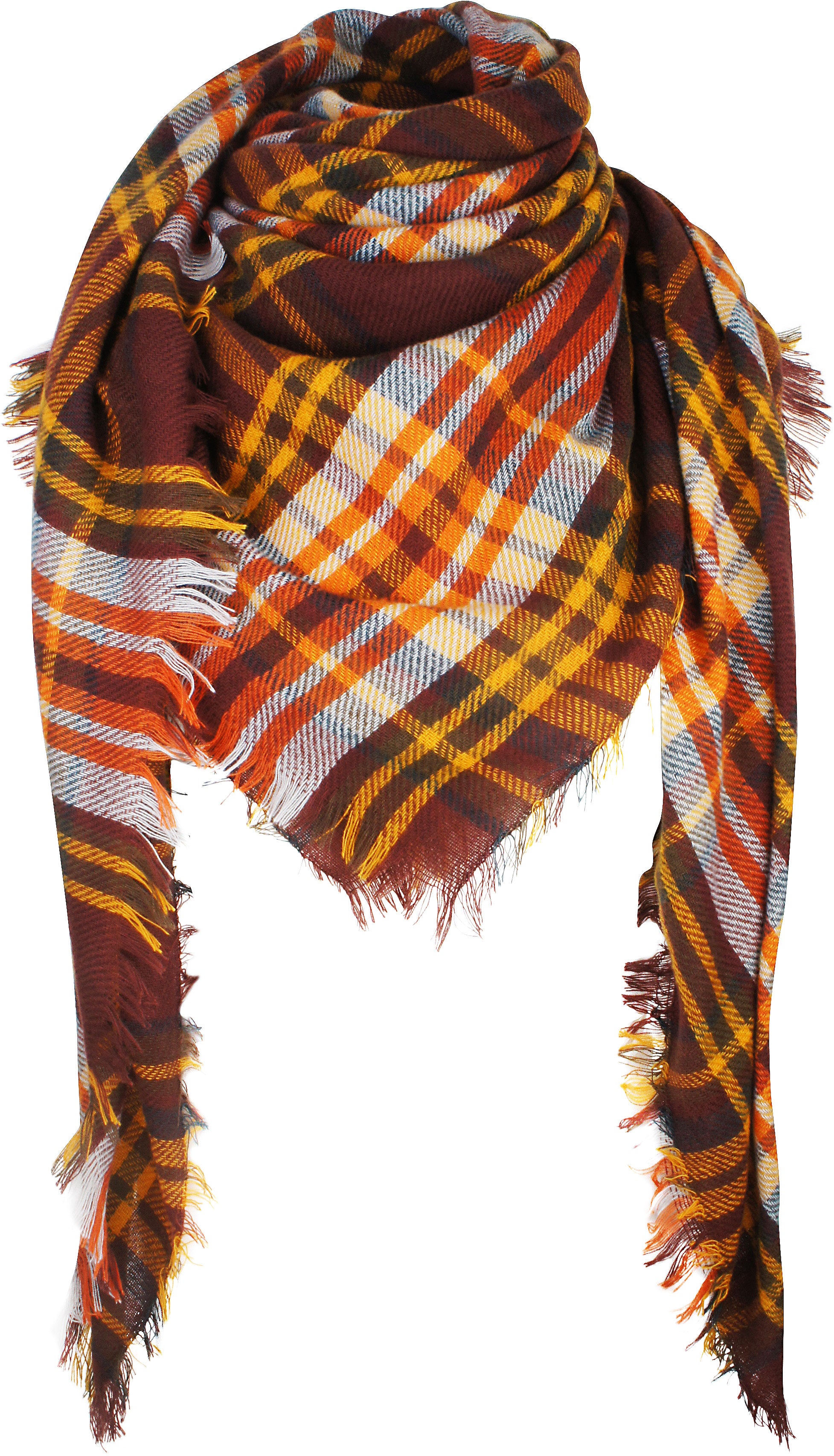 Women's Plaid Blanket Winter Scarf Warm Wrap Oversized Shawl Cape