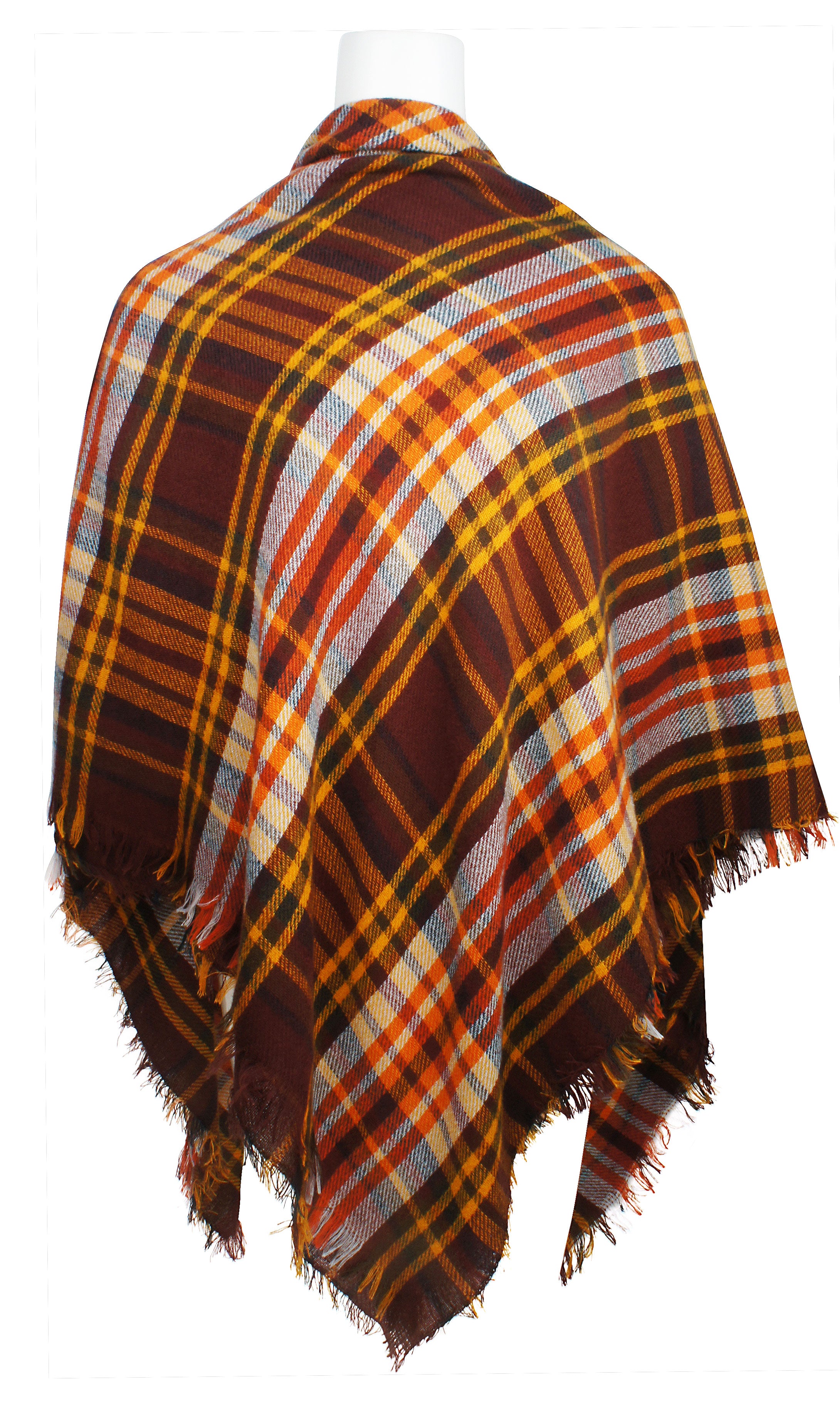 Women's Plaid Blanket Winter Scarf Warm Wrap Oversized Shawl Cape