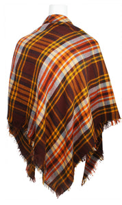 Women's Plaid Blanket Winter Scarf Warm Wrap Oversized Shawl Cape