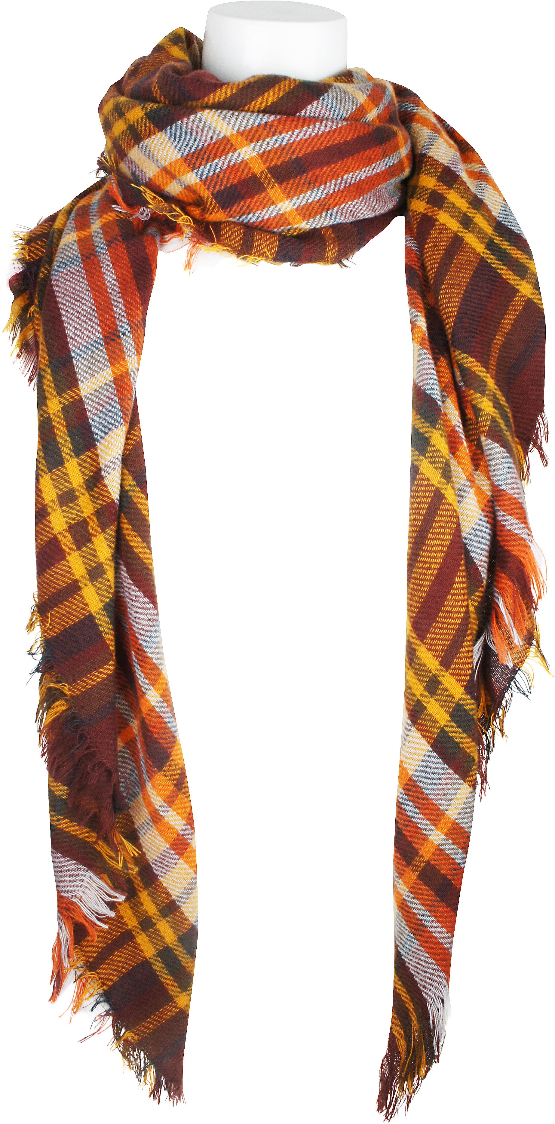 Women's Plaid Blanket Winter Scarf Warm Wrap Oversized Shawl Cape