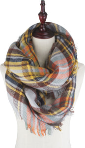 Women's Plaid Blanket Winter Scarf Warm Wrap Oversized Shawl Cape