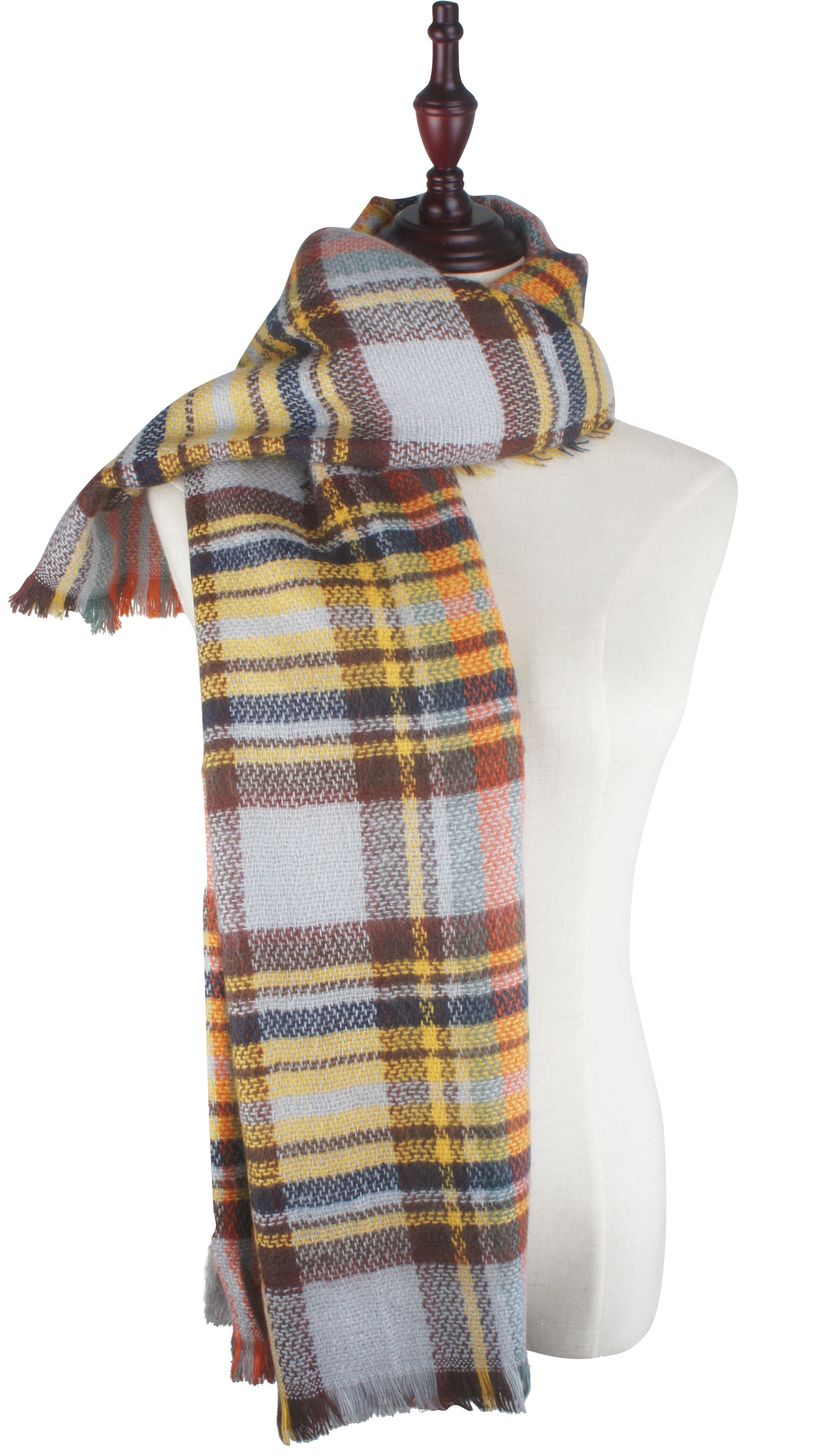 Women's Plaid Blanket Winter Scarf Warm Wrap Oversized Shawl Cape