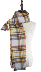 Women's Plaid Blanket Winter Scarf Warm Wrap Oversized Shawl Cape