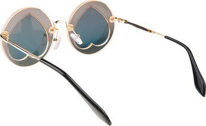 Retro Vintage Heart Shape Sunglasses for Girls Boys Metal Frame Shades
