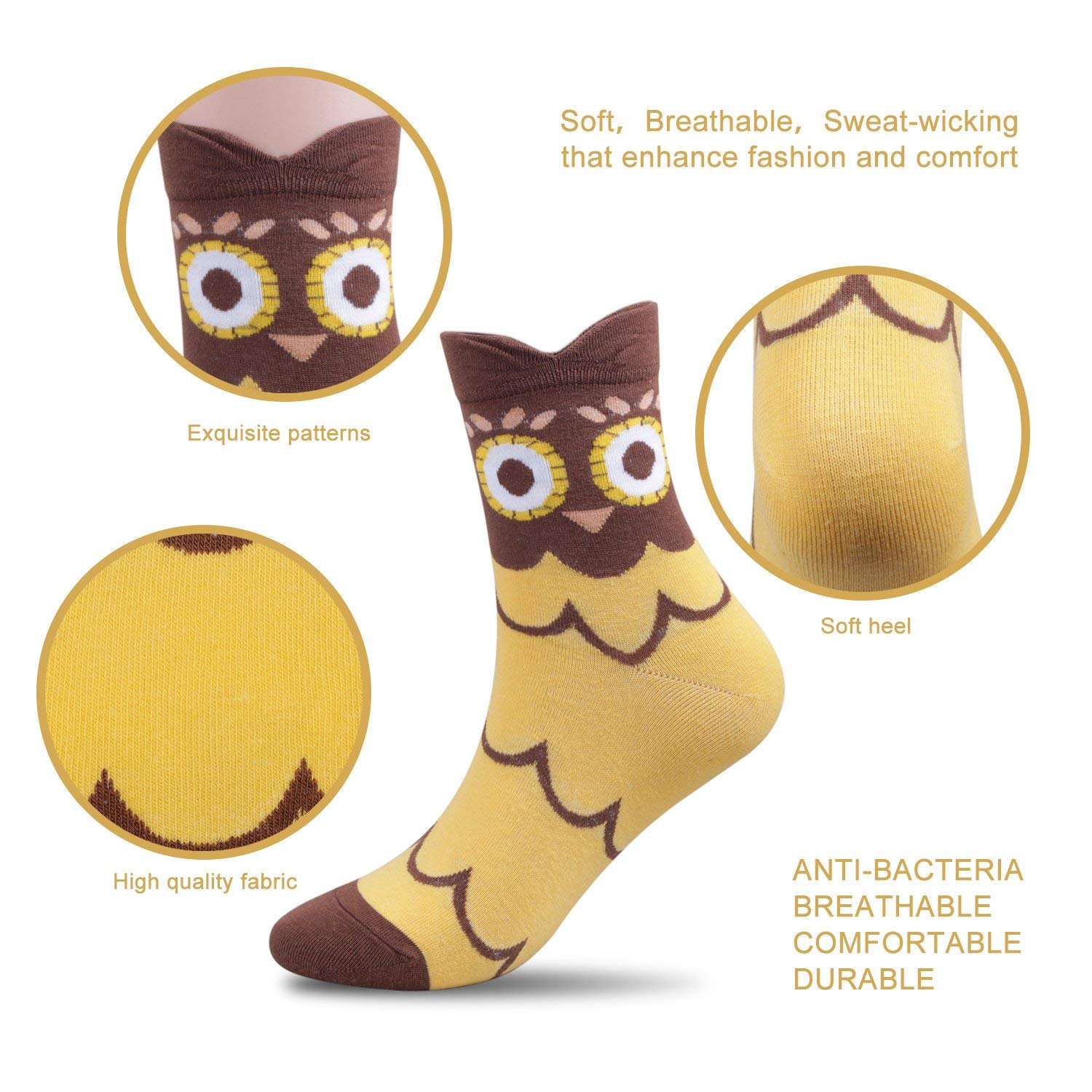 Soft Light Weight Cartoon Owl Sheer Scarf Shawl Wrap