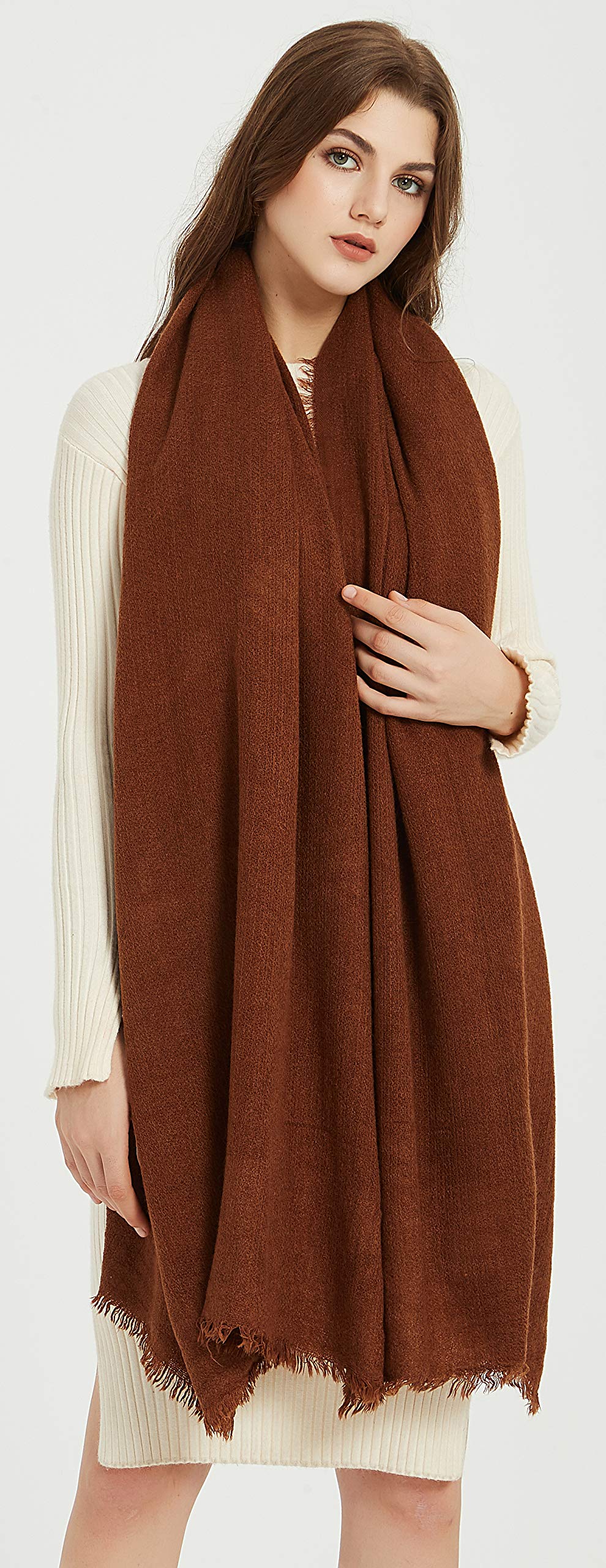 Premium Soft Elegant Solid Color Cashmere Blanket Scarf Shawl Wrap