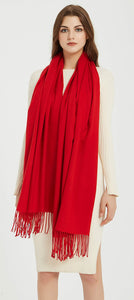 Soft Elegant Solid Color Virgin Wool Cashmere Scarf Shawl Warp