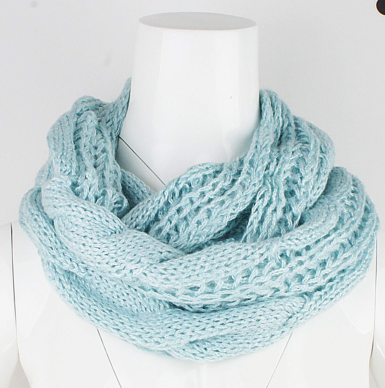 Womens Thick Ribbed Knit Winter Infinity Circle Loop Scarf