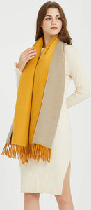 Premium Soft Elegant 2 Tone Virgin Wool Scarf Shawl Wrap