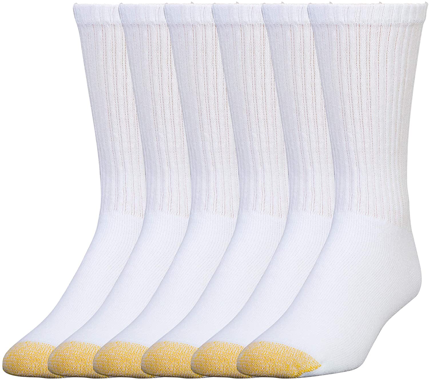 6 Pack Men's Cotton Crew Athletic Sock