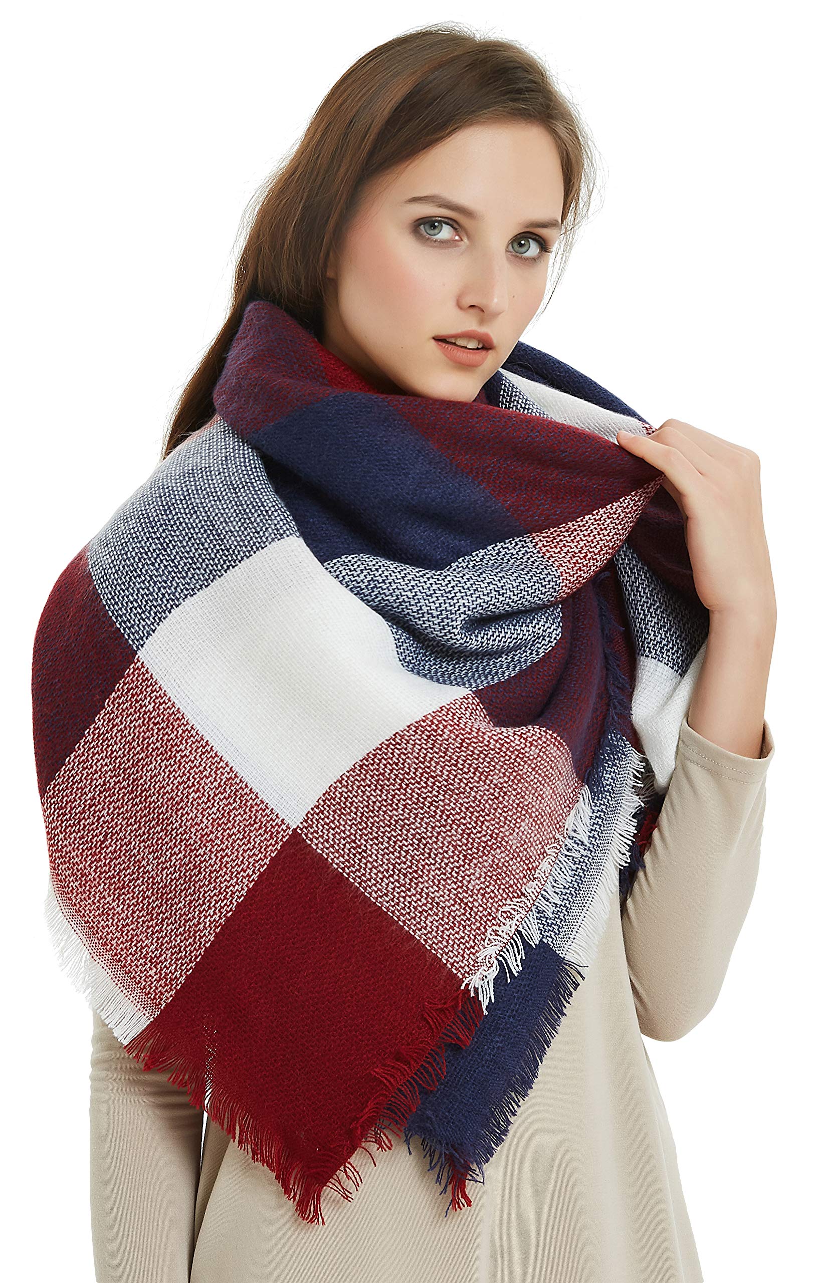 Winter Scarf Soft Unisex Scarves Shawl Wrap Tartan Check Plaid Blanket Oversize - Foto 10