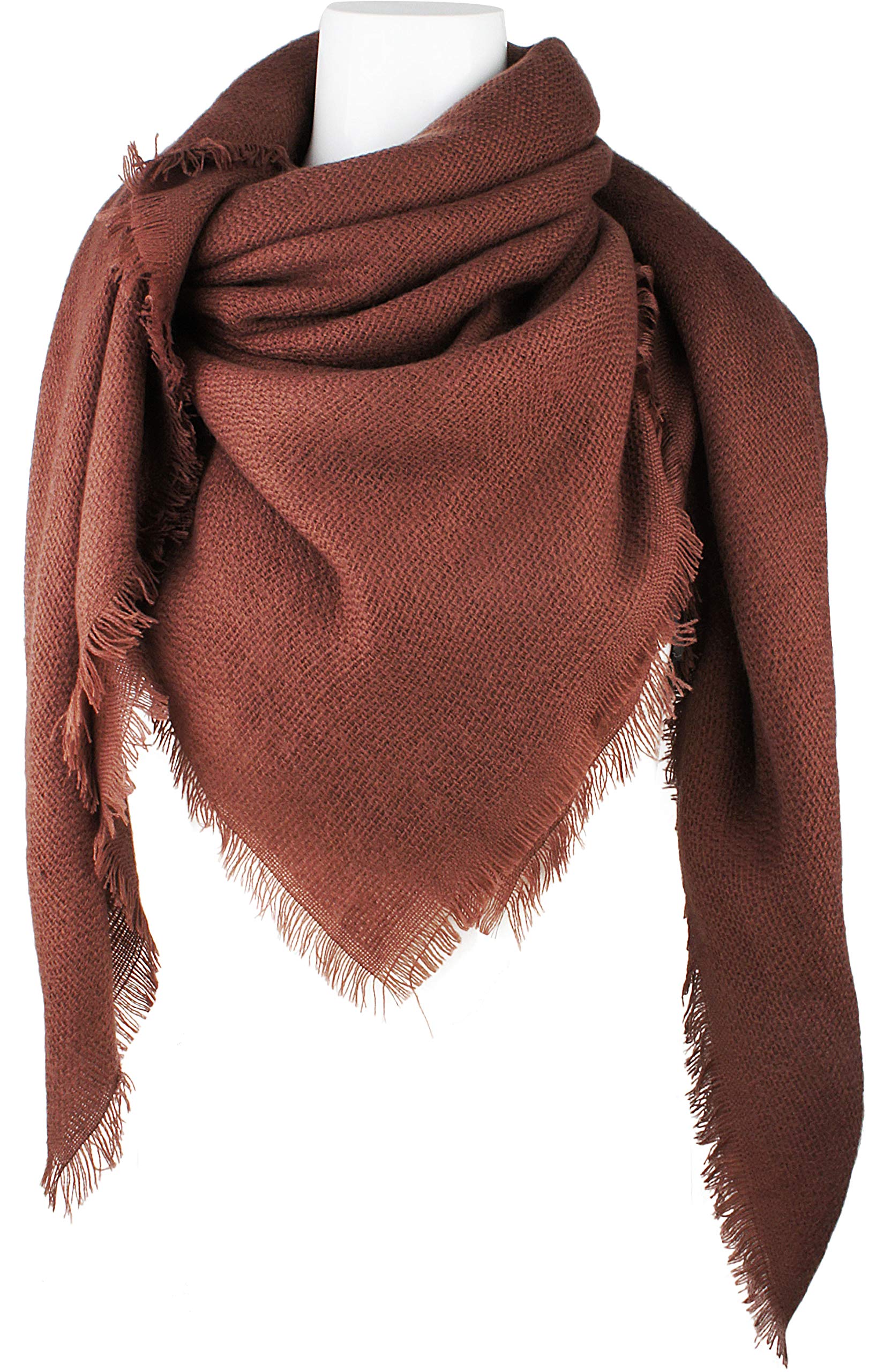 Soft Classic Luxurious Blanket Solid Color Square Scarf Wrap