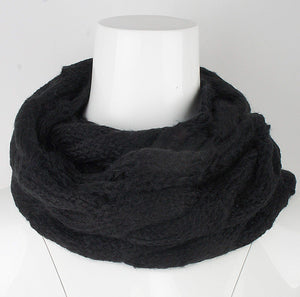 Womens Thick Ribbed Knit Winter Infinity Circle Loop Scarf