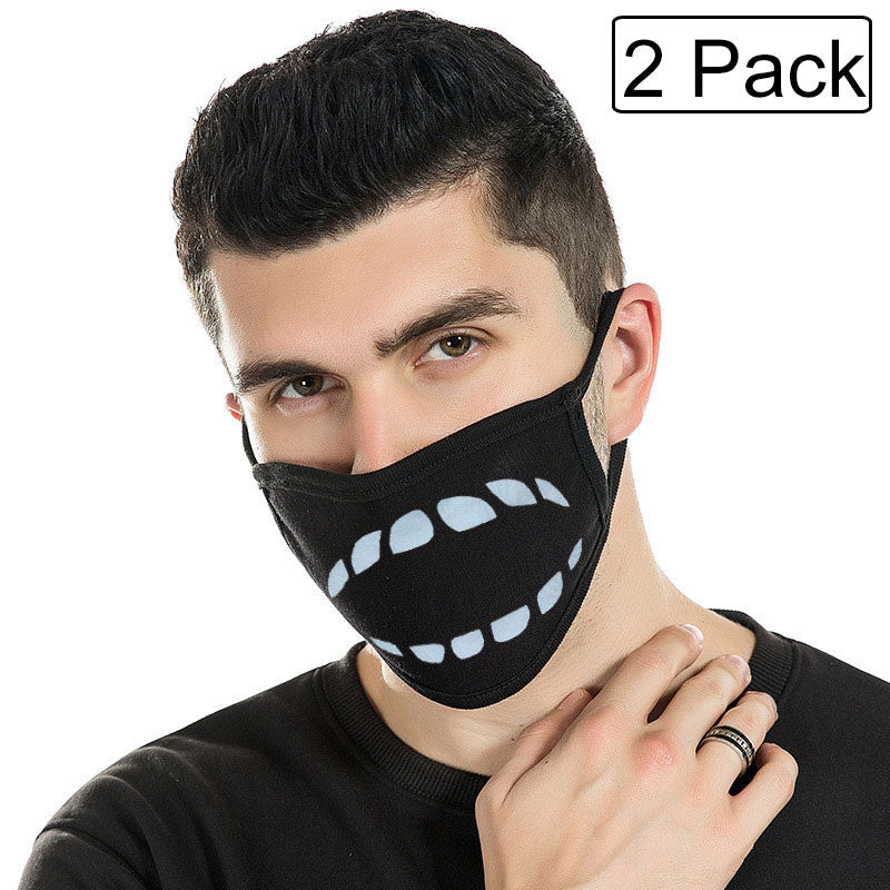 2 Pack of Funny Teeth Reusable Cloth Face Masks