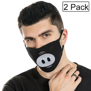 2 Pack of Various Funny Prints Reusable Cloth Face Masks
