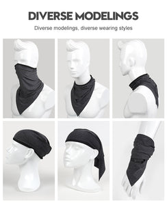 2 Pack of Multi-Purpose Triangle Scarf Neckerchief Outdoor Headwear Bandana Solid Color