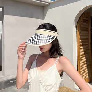 Women's Checkerboard Brim Sun Hats Golf Visor