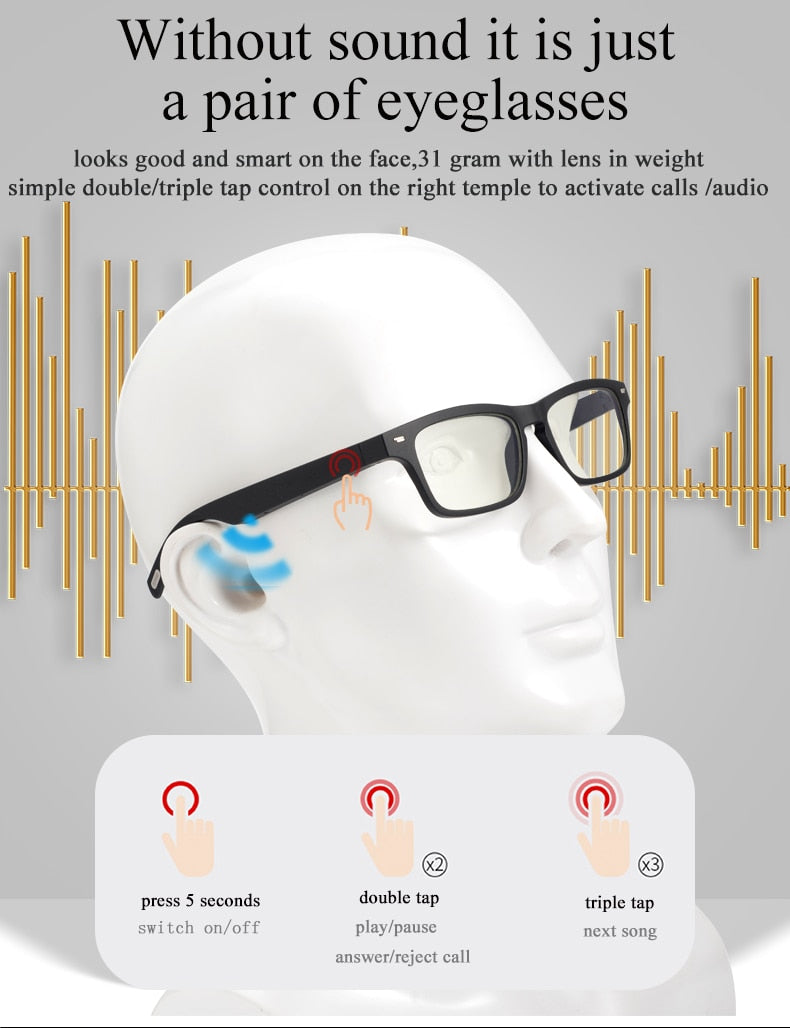 Outdoor Sports Music Bluetooth 5.0 Smart Sunglasses