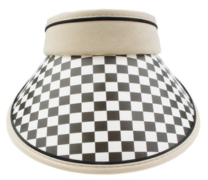 Women's Checkerboard Brim Sun Hats Golf Visor