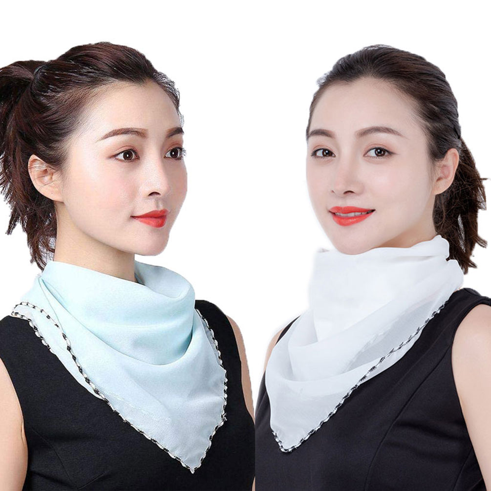 2pcs Dustproof Triangle Scarf Neck Gaiter Breathable Collar Bandana Balaclava for Women