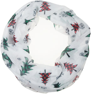 Soft Lightweight Christmas Holiday Sheer Infinity Scarf for Women Girls